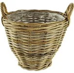 Obal na květináč s uchy, s igelit. výplní, šedá, pr.39x37cm, FSC 100%|Ego Dekor Indonesian Ratan