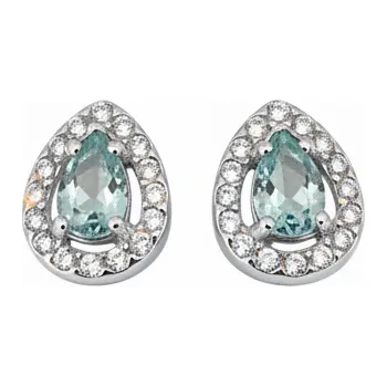 Náušnice Ewena Ocelové náušnice se světle modrým zirkonem -Nerina-EW 334