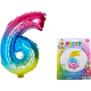 Balónek Balónek nafukovací - číslo 6 duhový