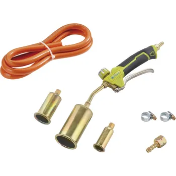 Stavební hořák Meva Izolatérská souprava 3 hořáků 4-28 kW UH008L + hadice 2 m, nátrubek SN SET UH008LK (MEVA I008LK Souprava hořáku UH008L (3 hořáky) s regulací pro domácí opalovací práce s hadicí a nátrubkem)