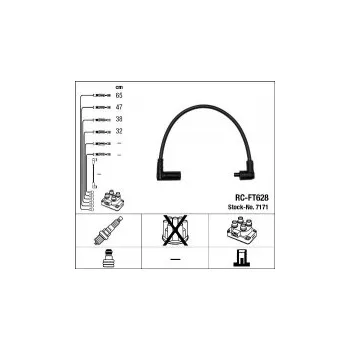 Zapalovací kabel Sada kabelů pro zapalování NGK RC-FT628 - FIAT