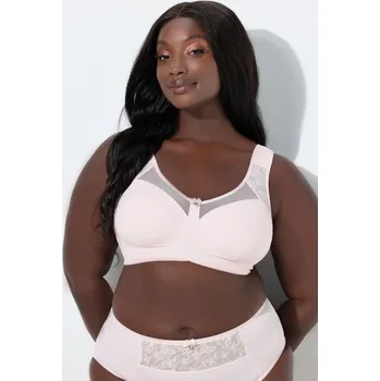 Podprsenka Ulla Popken, Plus size Odlehčující podprsenka, bez kostic, výšivka, košíčky B-G pro plnoštíhlé nadměrná velikost, 845500508-1101, růžový, 90D, Nadměrné velikosti, Plus size oblečení, Oblečení pro boubelky, Oblečení pro baculky, Oblečení pro plnoštíhlé, Ob