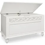 Casaria Dřevěná truhla JERSEY, 80x40x48cm, bílá
