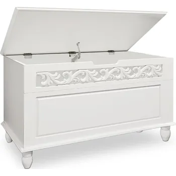 Truhla Casaria Dřevěná truhla JERSEY, 80x40x48cm, bílá