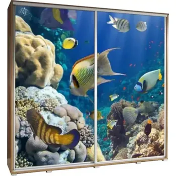 Šatní skříň Skříň Penelopa 205 cm akvárium 2