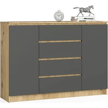 Komoda Velká kombinovaná komoda SAVRILA - dub artisan / šedá