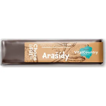 Čokoláda RAW plněná čokoláda 65 % Arašídy 30 g – Choco&Fill