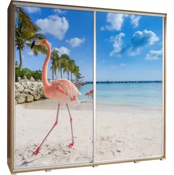 Šatní skříň Skříň Penelopa 205 cm plameňák 1