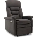 TV křeslo HUGO s elektrickým polohováním — látka, hnědá