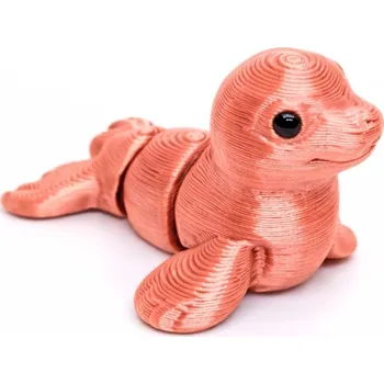 Figurka Flexi 3D miniaturka lachtana z 3D tiskárny | Svíčkománie3D | Barva: Lososová pastelová