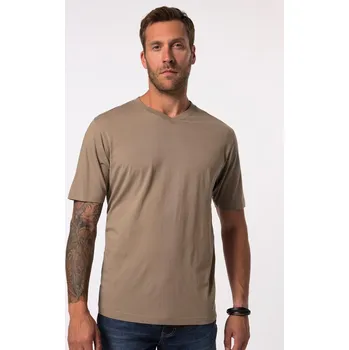 Pánské tričko JP1880, Plus size Tričko, kolekce Basic, výstřih do V, do 8XL pro plnoštíhlé nadměrná velikost, 702415337-1456, hnědý, 7XL, Plus size oblečení, Oblečení pro vysoké muže, Nadměrné velikosti, Oblečení pro plnoštíhlé.