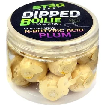Boilies Stég Dipped boilie 100g 20mm - Butyric/Plum