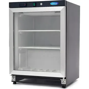 Maxima Mrazící skříň - 200 l - černá - se skleněnými dveřmi | 09405009