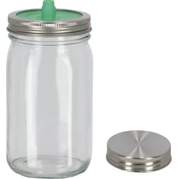 Sklenice Sklenice na nakládání a fermentování 0,8L, se silikonem, čirá|Esschert Design