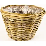 Obal na květináč pr.27x19cm, s igelitovou výplní, šedá|Ego Dekor Indonesian Ratan