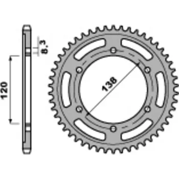 Nářadí na motocykly PBR Ocelová standardní zadní řetězová kola 253 - 525 253.40.C45