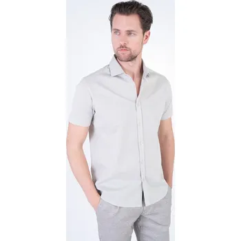 Pánská košile Jersey košile s krátkým rukávem V pohodlném střihu 189595