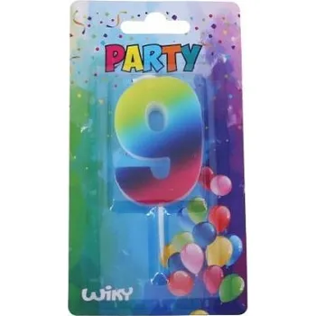 Dortová svíčka Párty svíčka číslo 9 Duha