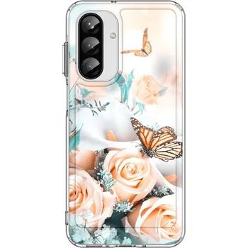 Pouzdro na mobilní telefon Kryt Samsung A26 5G Image pevný Růže s motýlem (obal neboli pouzdro na Samsung A26 5G)