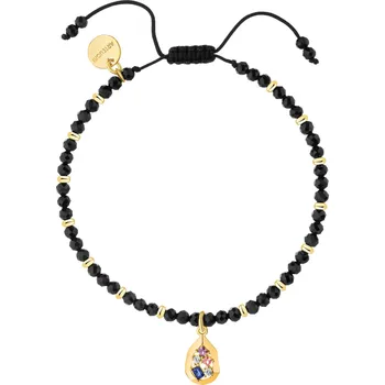 Náramek Pozlacený náramek z mosazi s turmalíny a zirkony - AR545-1602