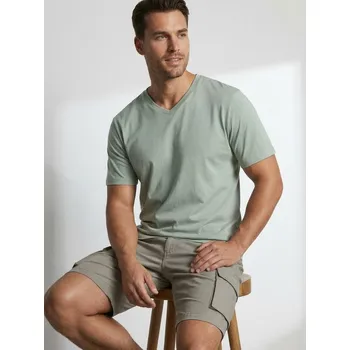 Pánské oblečení Sinsay - Bavlněné tričko Basic - mentolová - 292HL-65X - 292HL-65X-3XL