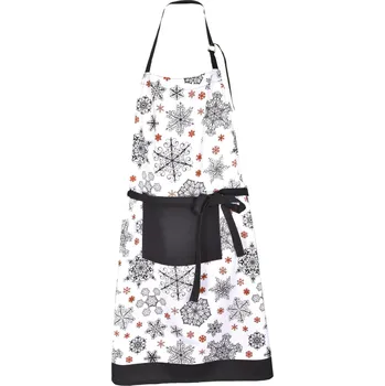 Kuchyňská zástěra Forbyt Kuchyňská vánoční zástěra černé a červené vločky 70 × 90 cm