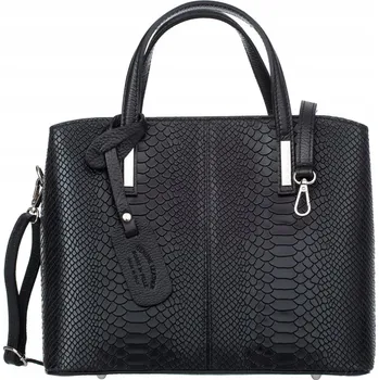 Kabelka Vezze kabelka kufřík z pravé lícové kůže černá