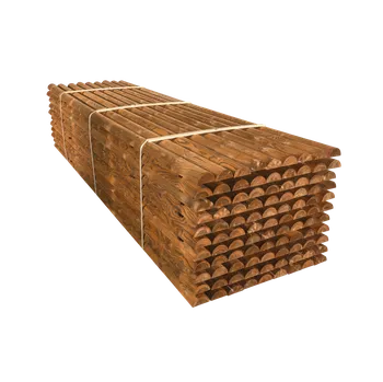 Plotový sloupek Dřevěná půlkulatina - dl. 400 cm, šíře 12 cm