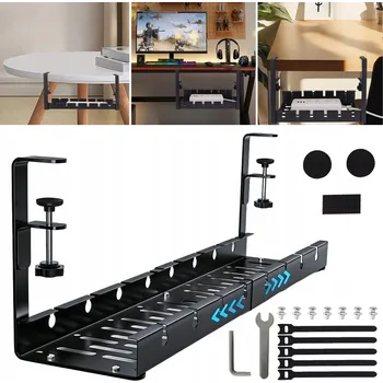 kabelová chránička MASKOVÁNÍ KABELŮ ORGANIZÉR DRŽÁK POLICE NA KABELY NASTAVITELNÝ POD STŮL DESKU