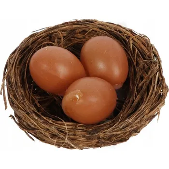 Velikonoční dekorace Plastová hnědá vajíčka 3 ks