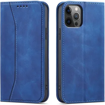 Pouzdro na mobilní telefon Hurtel Magnetický kryt Fancy Case pro iPhone 12 Pro Max, pouzdro na karty, peněženka, stojánek na karty, modrý