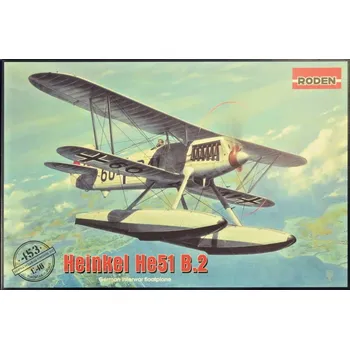 Plastikový model Heinkel He 51 B.2 German floatplane fighter - Roden 453