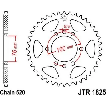 Řetězová sada pro motocykl Řetězová rozeta JT JTR 1825-41 41 zubů, 520 SUZUKI DR 750 Big 1988-1989
