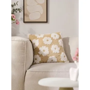 Polštář Sinsay - Polštář z umělé kožešiny s květinovým vzorem - béžová - 353IX-08X - 353IX-08X-ONE