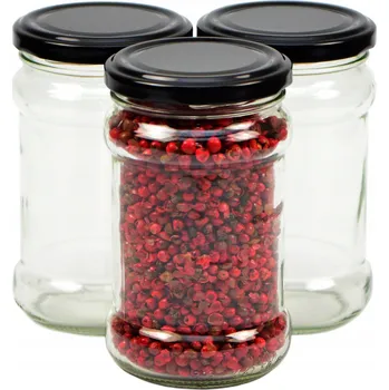 Sklenice 12 x sklenice sklenice 315 ml Zavařovací Sklenice na med na zavařeniny s vysokým závitem a šroubovací víčko