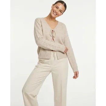 Dámský svetr Sinsay - Kardigan se zavazováním vpředu - béžová - 750IV-08M - 750IV-08M-S