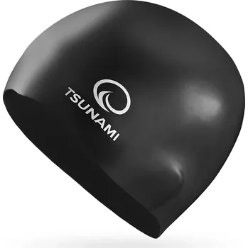 Plavecká čepice TSUNAMI Plavecká čepice TSUNAMI PRO VŠECHNY VELIKOSTI ČERNÁ