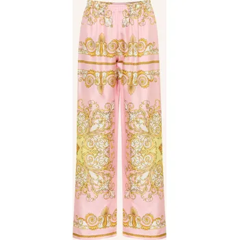 Versace Dívčí Hedvábné Kalhoty Marlene, růžová / světle hnědá...