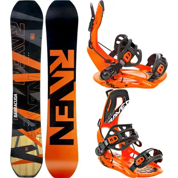 Zimní sport RAVEN Snowboard set Raven Barracuda Carbon + vázání Raven FT360 147cm ORANŽOVÁ 2023