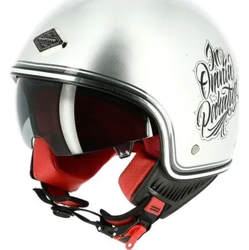 Motodoplněk Moto přilba ASTONE MINIJET S 66 MEMENTO MORI stříbrná (Velikost: XS) MCF_13729