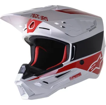 Helma na motorku ALPINESTARS(MX) HELMA SM5 BOND WT/RD (8303422-2032-M) (Velikost: M) 8303422-2032-M