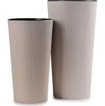 PLASTOVÝ KVĚTINÁČ URBANIKA ECO SADA 2KS 57X30 CM+46,6X25,5 CM BÉŽOVÁ