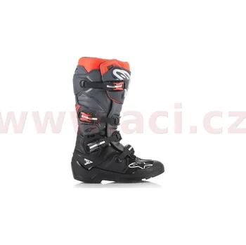 Moto obuv boty TECH 7 ENDURO, ALPINESTARS (černá/šedá/červená fluo , vel. 52) (Velikost: 43) 2012114-1133