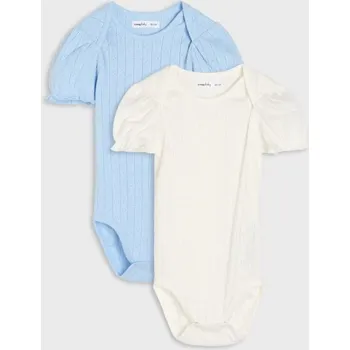 Oblečení a móda Sinsay - Body z ažurové pleteniny se žebrovanými rukávy, 2 ks - modrá - 5501R-05X - 5501R-05X-74