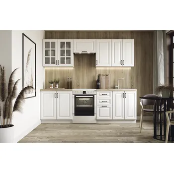 Kuchyňská linka Nábytek PEGAS ELIZABETH 240 cm bílá/bílá matná