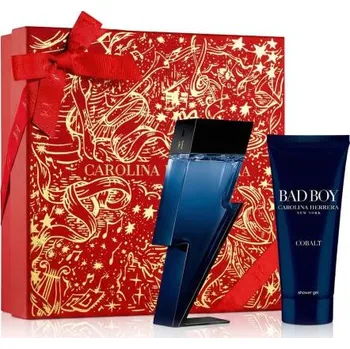 Parfém Carolina Herrera Bad Boy Cobalt Électrique dárková kazeta: EDP 100 ml + sprchový gel 100 ml pro muže