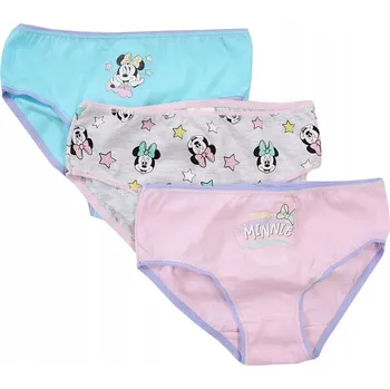 Dívčí bavlna kalhotky Minnie Mouse Mouse, balení 3 kusů, 116/128, velikost D069ą