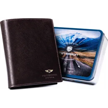 Peněženka Peterson pánská peněženka z přírodní kůže hnědá - muž