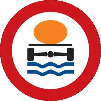 Dopravní značení VakoShop Dopravní značka B19 - Zákaz vjezdu vozidel přepravujících náklad, který může způsobit znečištění vody - Standardní kruh 700mm