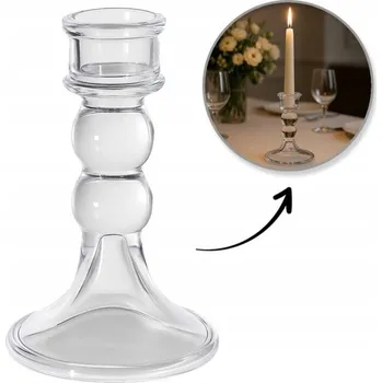 Obraz SKLENĚNÝ KŘIŠŤÁLOVÝ PRŮHLEDNÝ NA SVÍČKY, PRŮHLEDNÝ, DEKORATIVNÍ STŮL, 1 KS